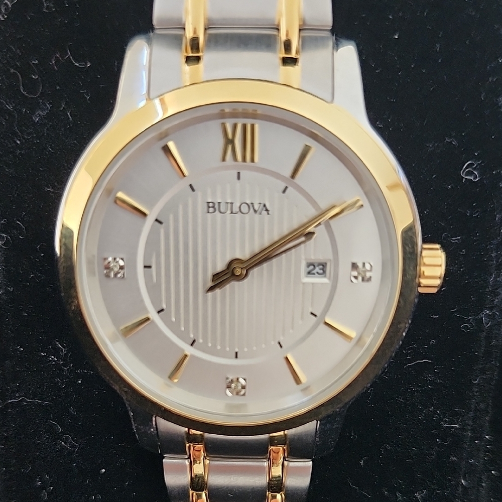 BULOVA Ladies Classic Collection Diamond Two Tone Watch - 98P175 - Picture 4 of 14
